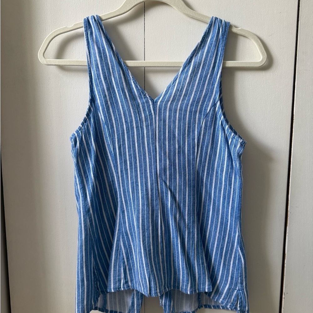 NWT A New Day Striped Light Blue Women's Cami with Tie Front Closures XS - Picture 4 of 5